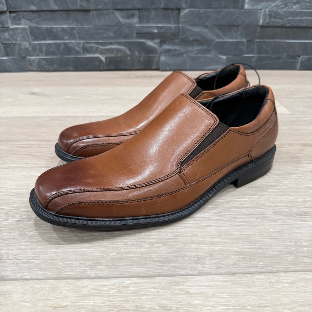 KENNETH COLE NY - NWT Men's Caramel Brown Len Leather Slip-On Shoes Size 10.5